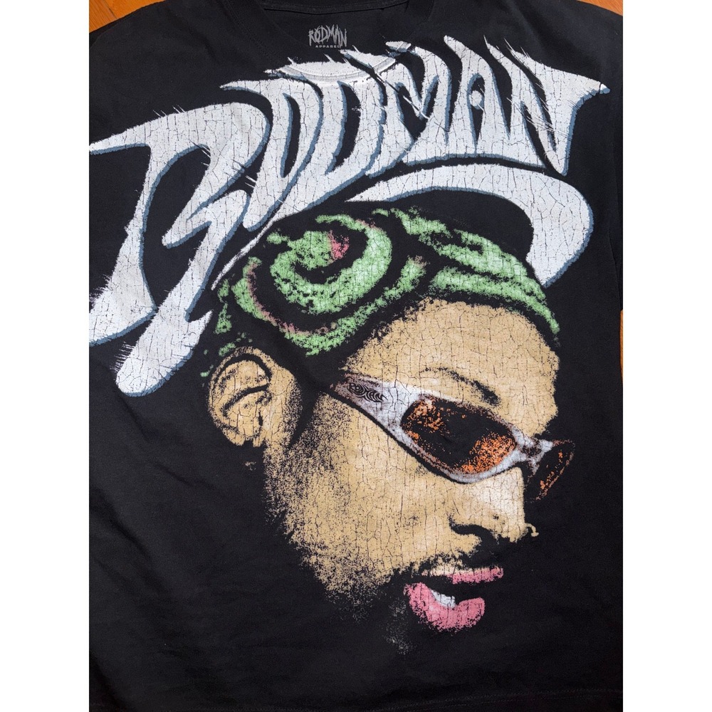 Rodman Apparel Dennis Rodman Graphic T-Shirt Black XL Mens Streetwear Tee - Picture 4 of 5
